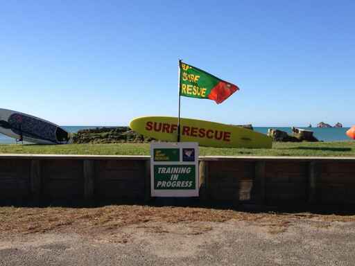Lifeguard patrolled swimming in summer